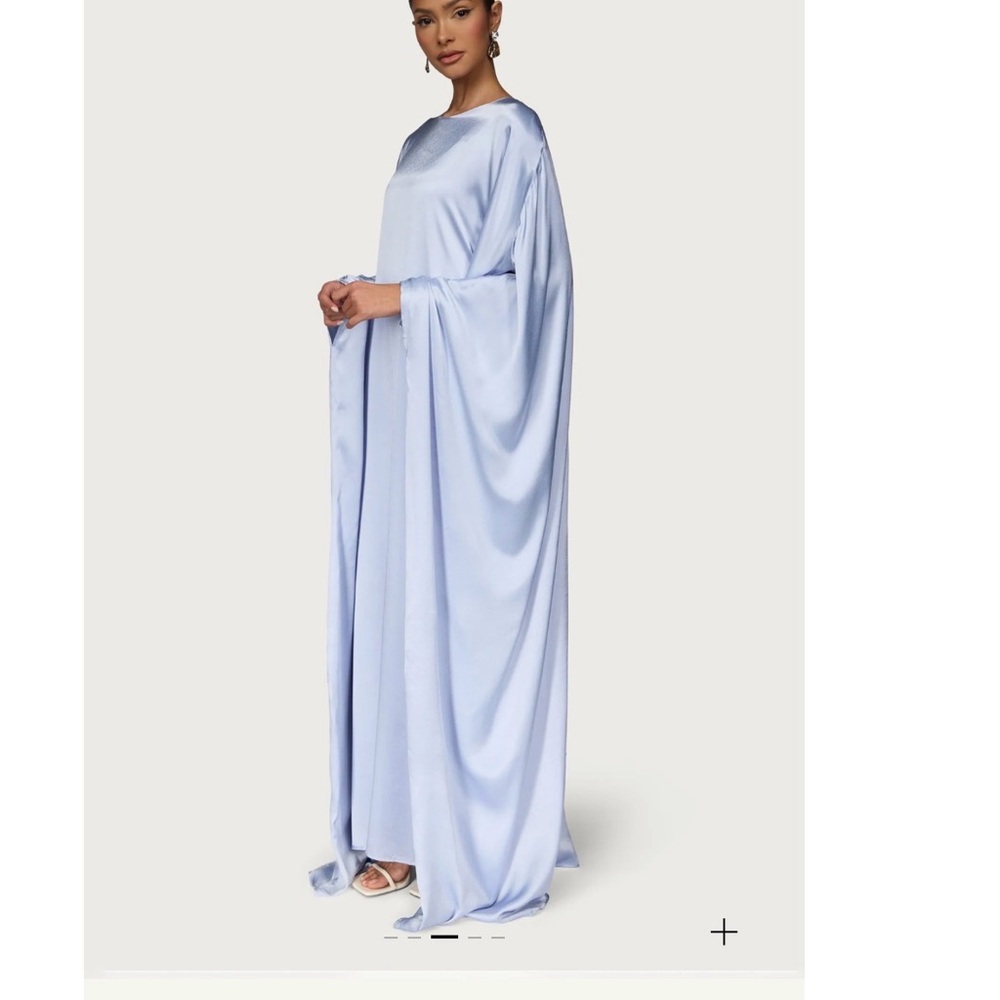 SOLD Veiled collection Selene silk butterfly maxi dress pastel blue